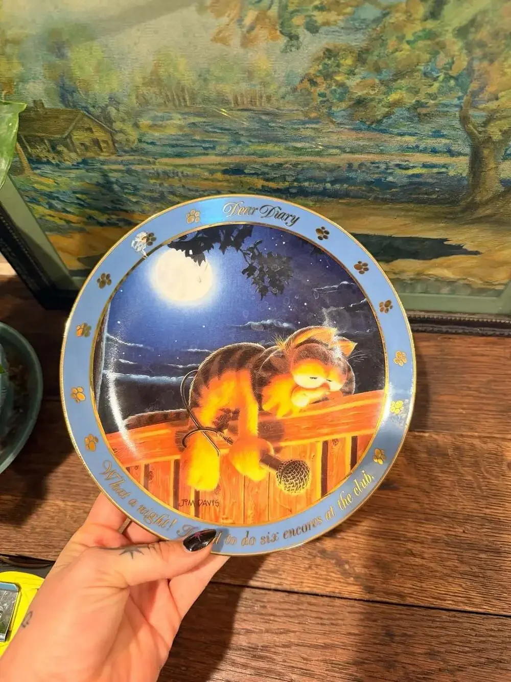 Danbury Mint 1990 Garfield Collector Plate - Dear Diary Series: What A Night